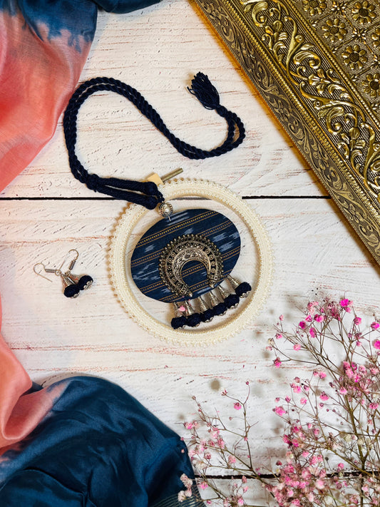 Ikat fabric Necklace