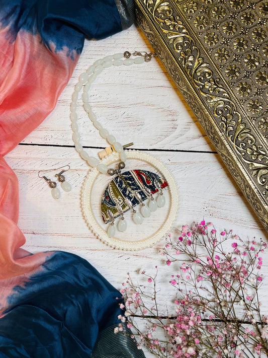 Kalamkari Fabric Necklace