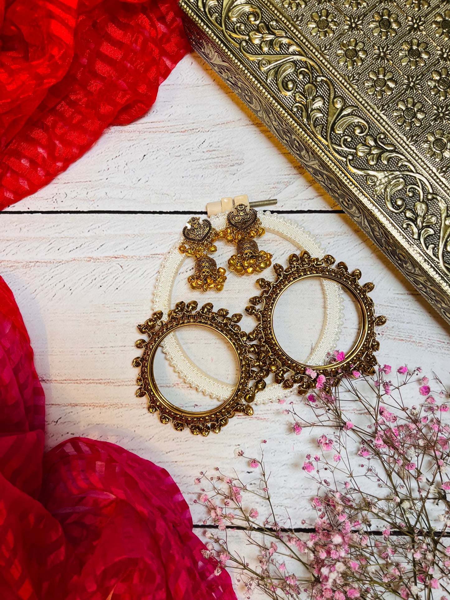 Ghungroo bangles and jhumkas