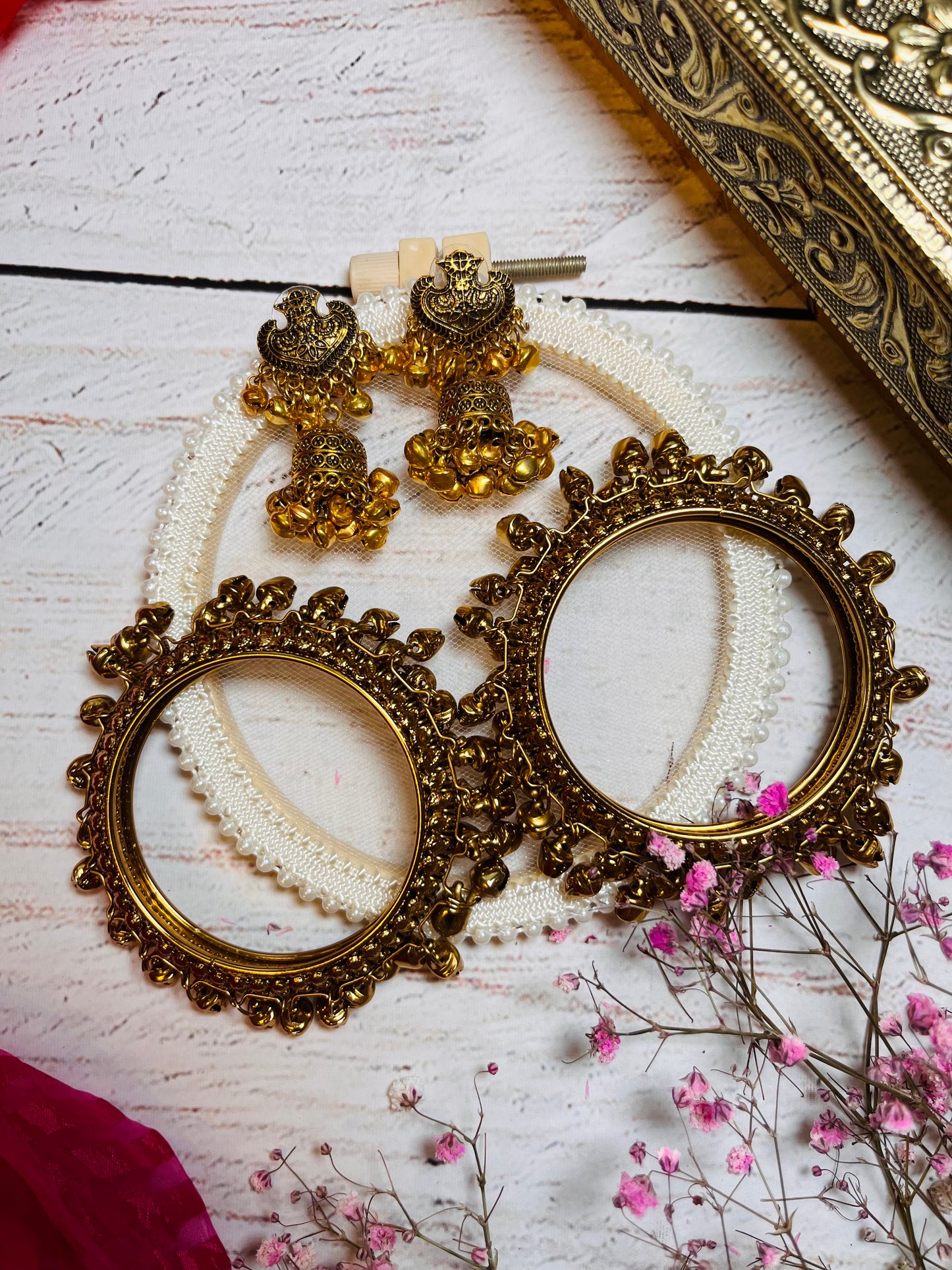 Ghungroo bangles and jhumkas
