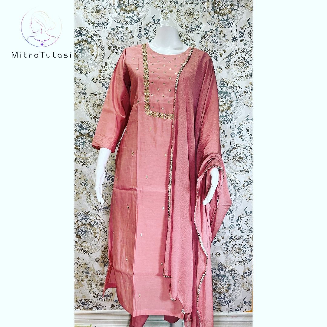 Silk kurti suit