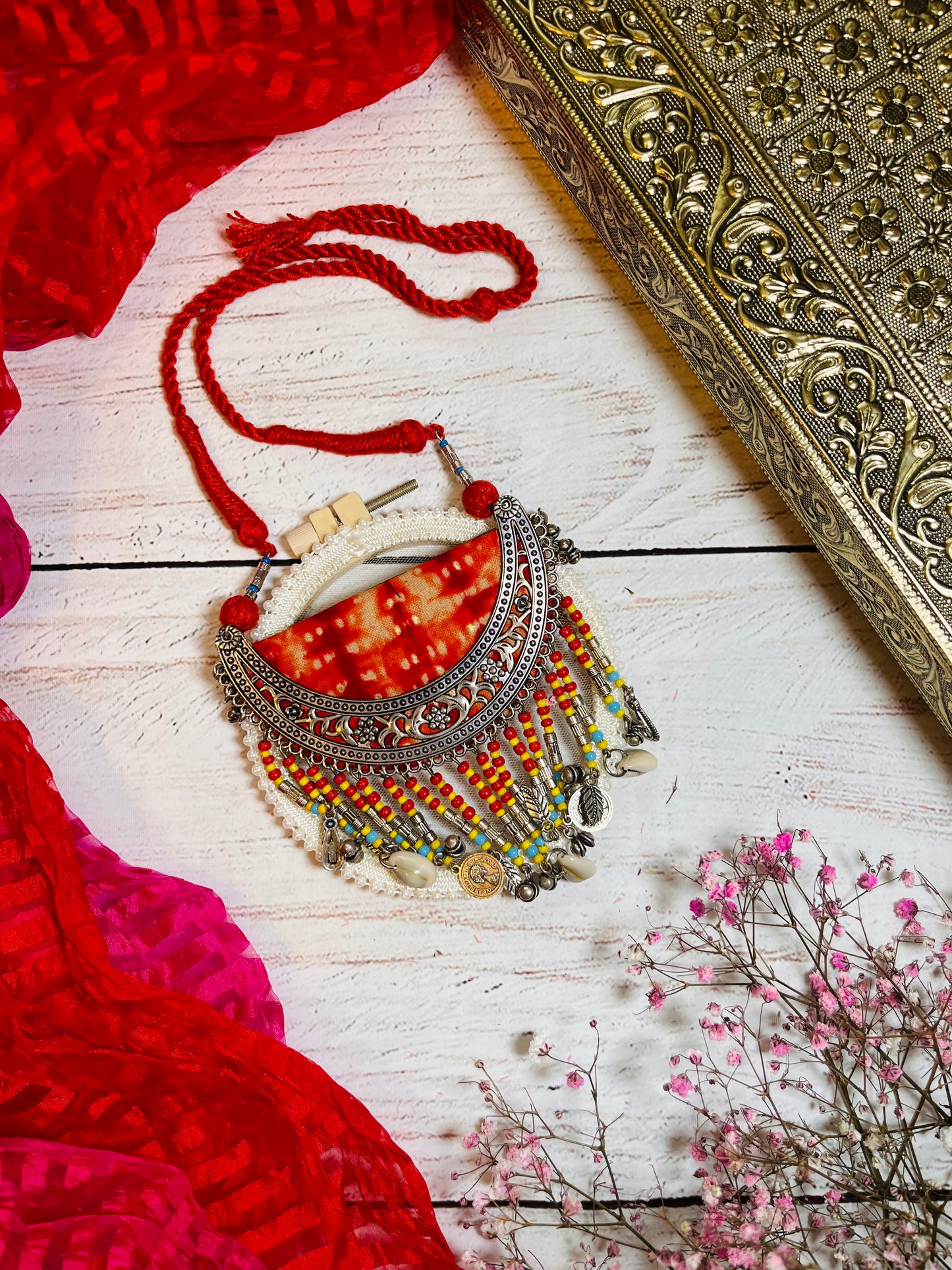 Tribal fabric Necklace