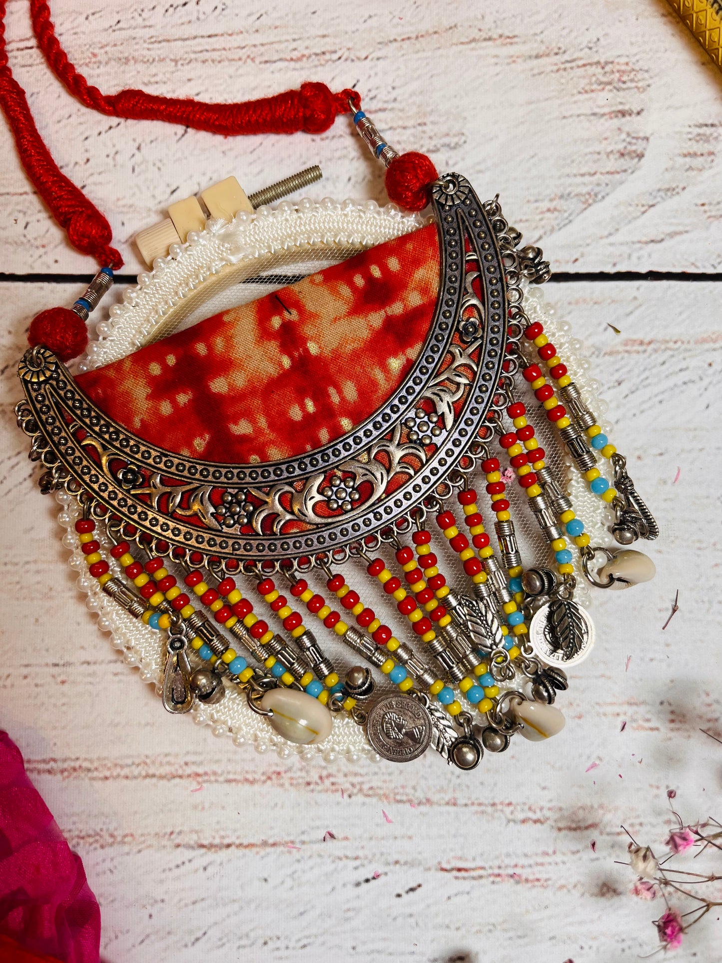 Tribal fabric Necklace